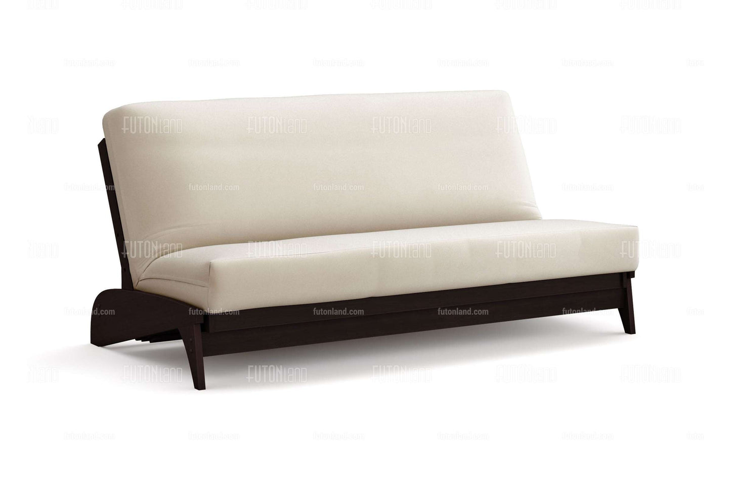 Queen Size Futon Frame - Dillon Black Walnut Wall Hugger Design