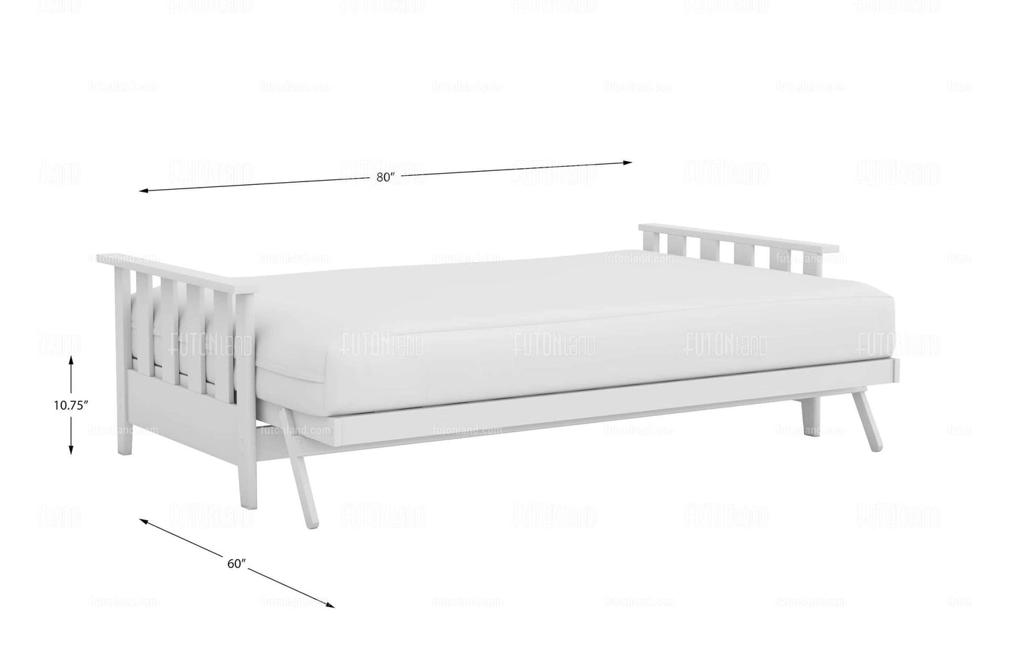 Queen Size Wall Hugger Futon Frame - Canby Black Walnut Finish