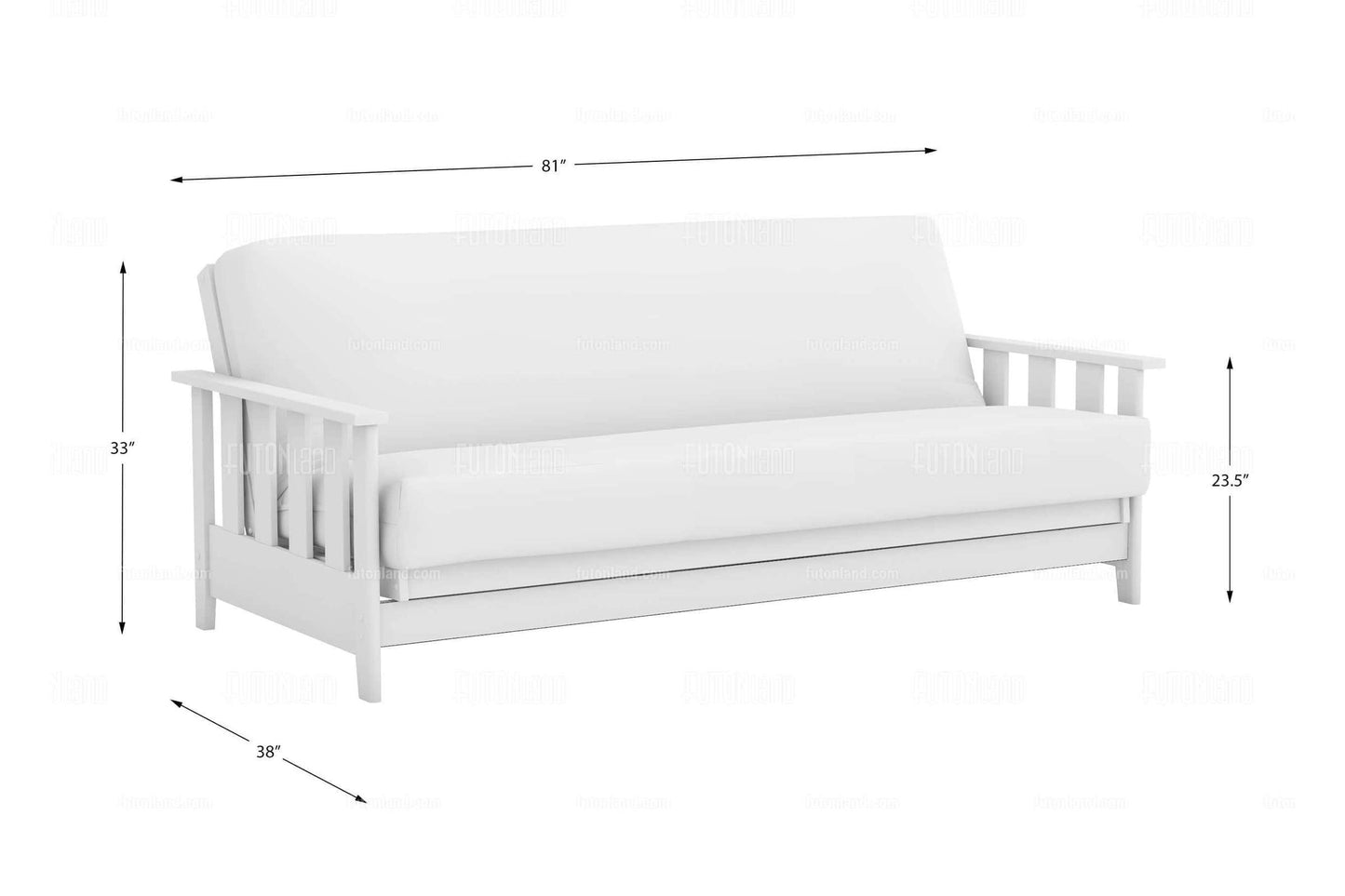 Full Size Canby Gray Wall Hugger Futon Frame