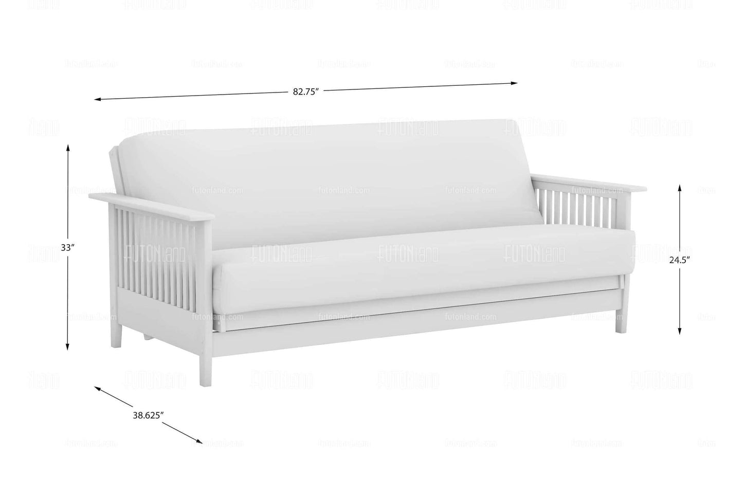 Denali Natural Wall Hugger Futon Frame - Full Size