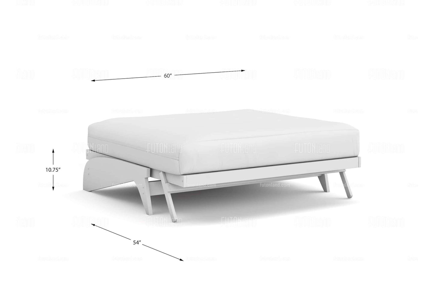Queen Loveseat Futon Frame - Dillon Black Walnut Wall Hugger Design