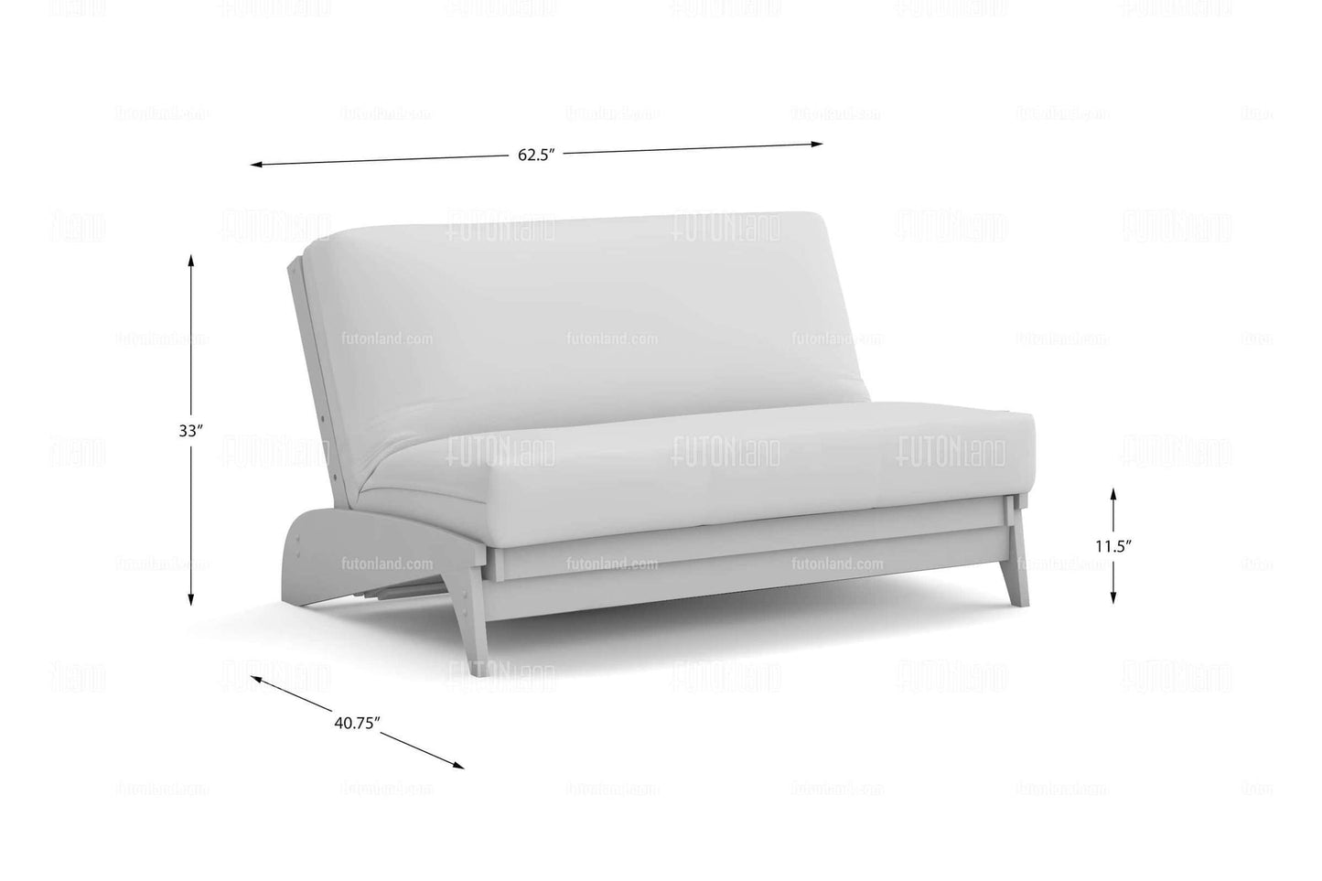 Queen Loveseat Futon Frame - Dillon Black Walnut Wall Hugger Design