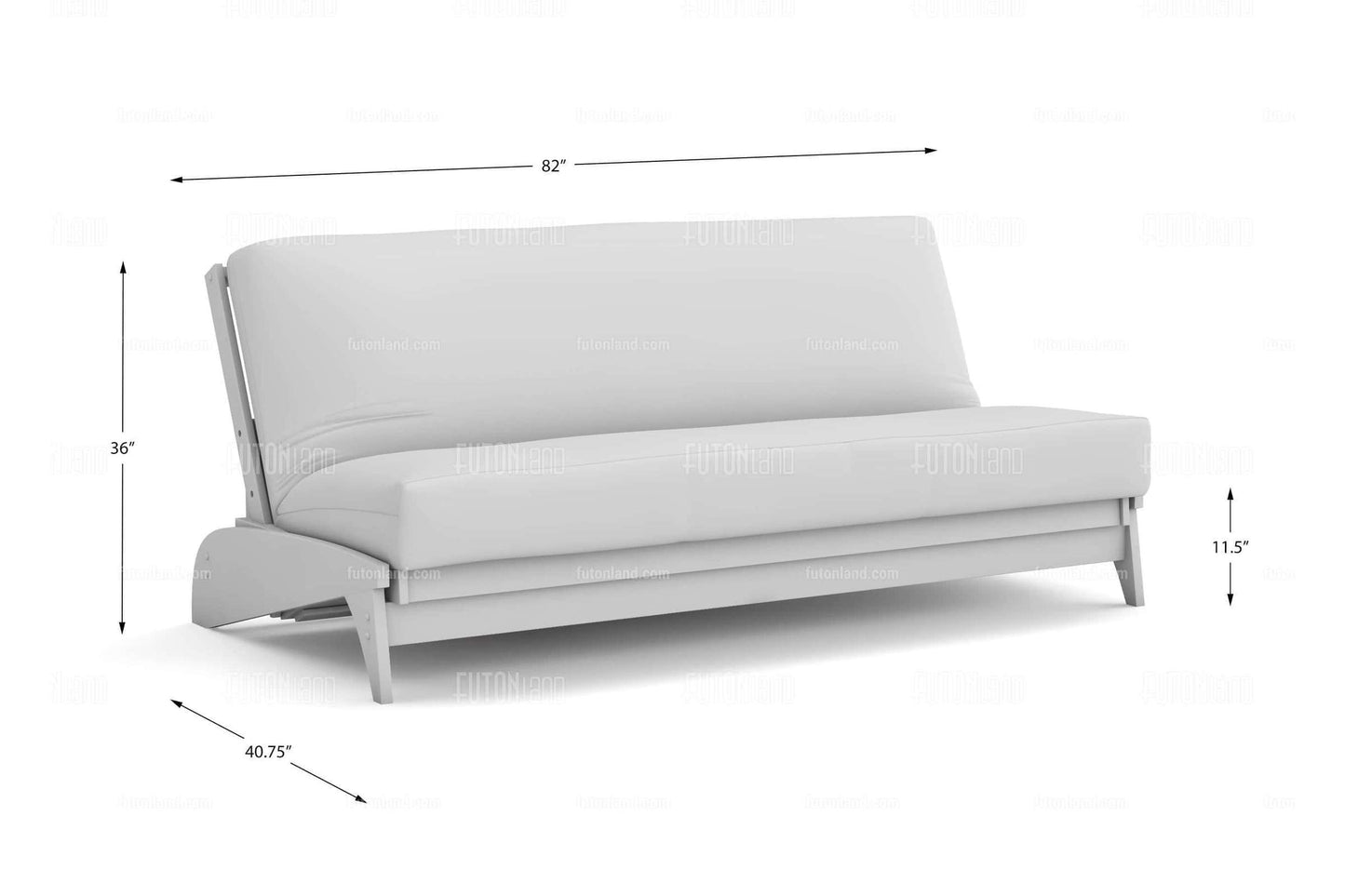 Queen Size Futon Frame - Dillon Black Walnut Wall Hugger Design