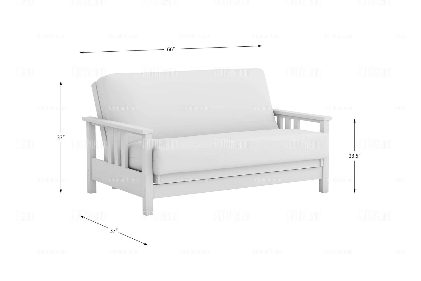 Queen Loveseat Futon Frame - Durango Dark Cherry Wall Hugger