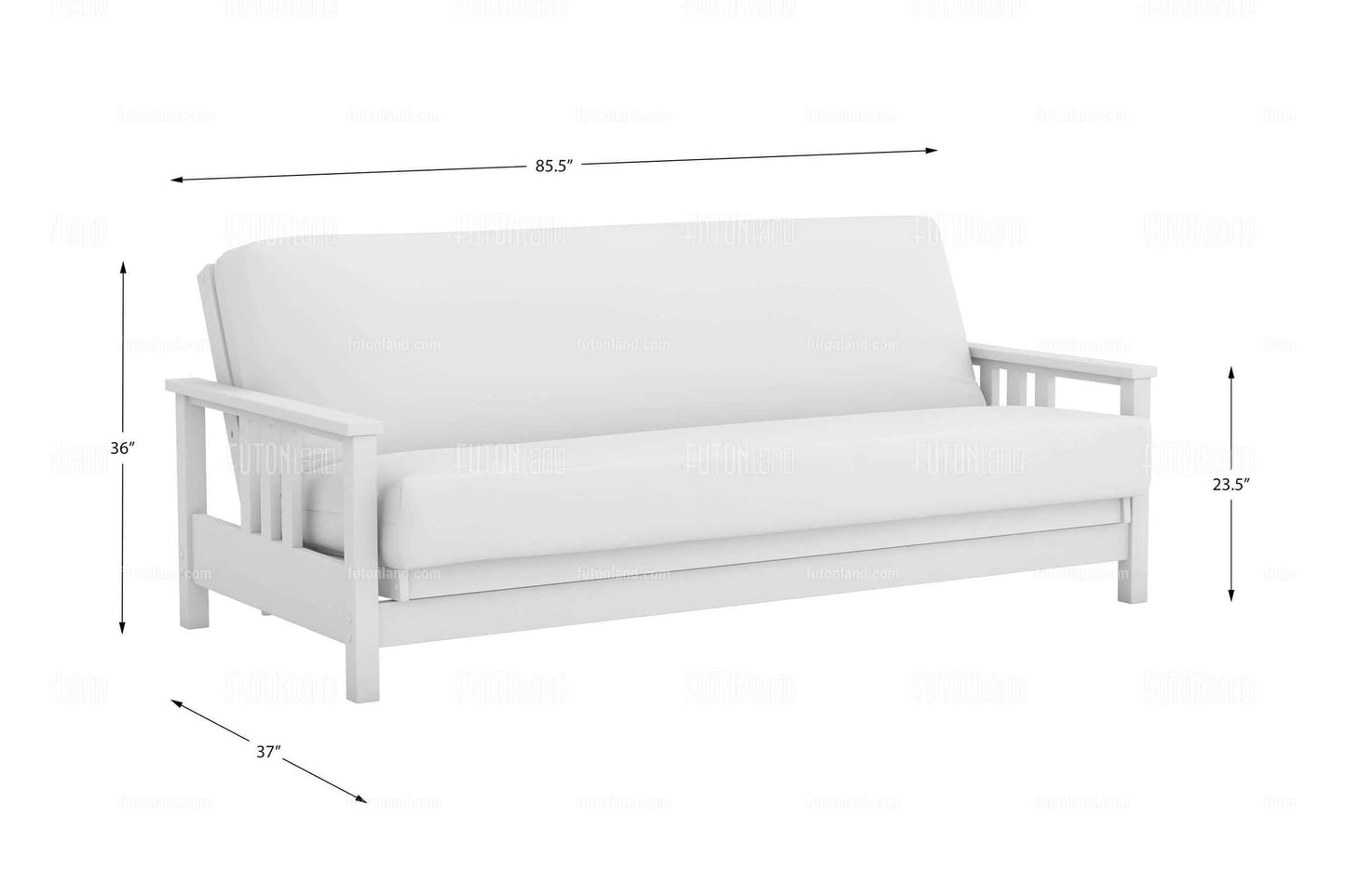 Queen Size Wall Hugger Futon Frame - Durango Black Walnut