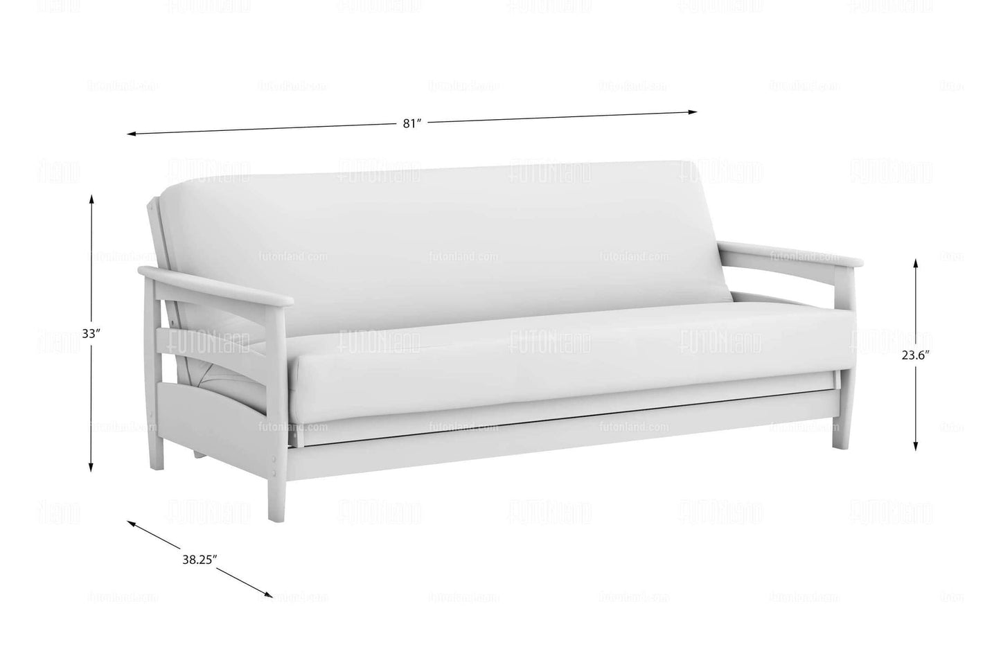 Full Size Wall Hugger Futon Frame - Galena Black Walnut