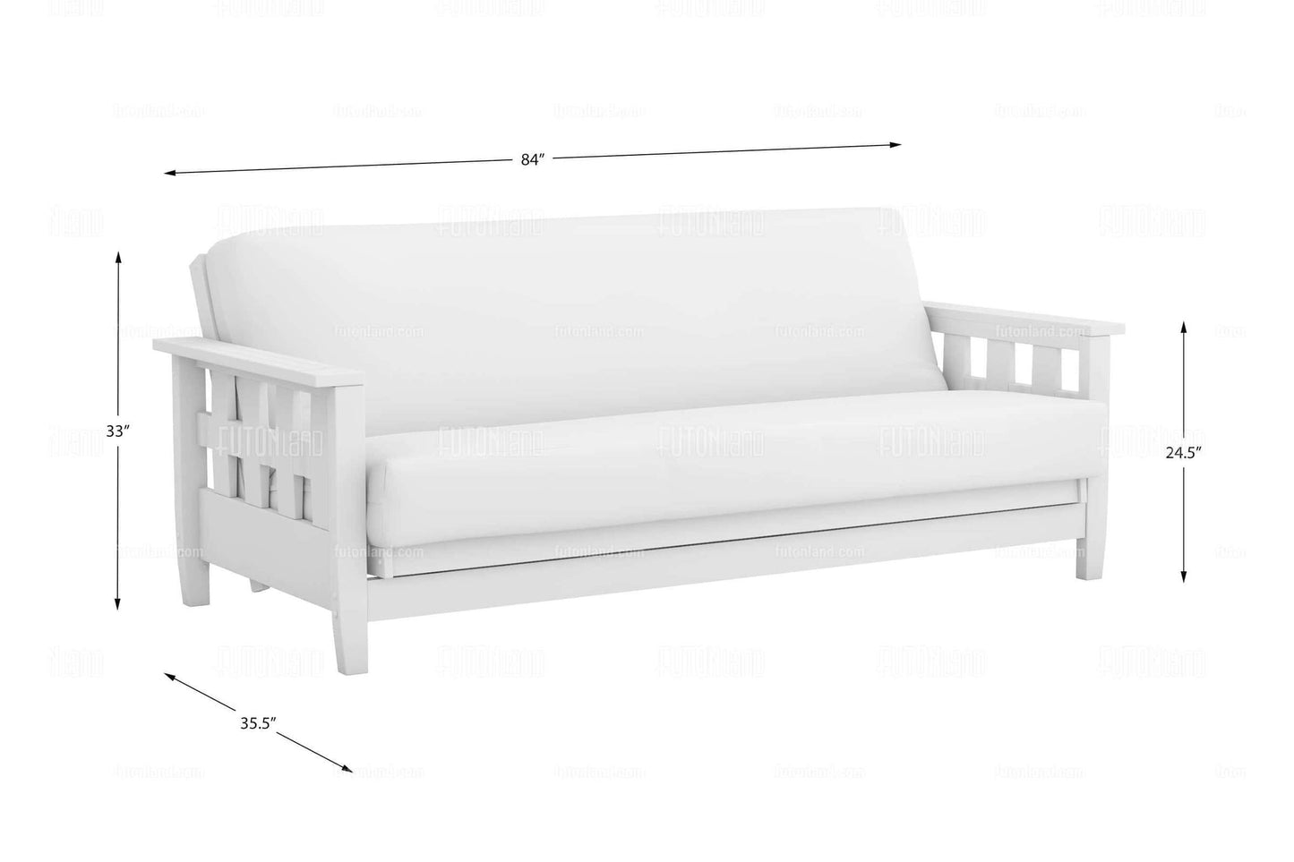 Full Size Wall Hugger Futon Frame - Lambton Warm Cherry