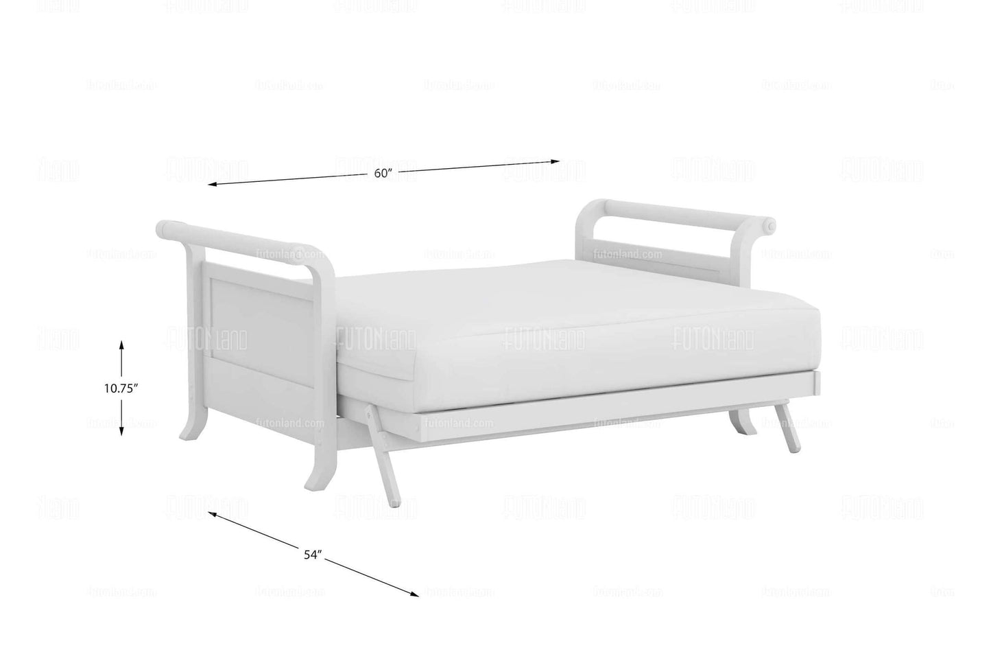 Queen Loveseat Futon Frame - Lexington Dark Cherry Wall Hugger