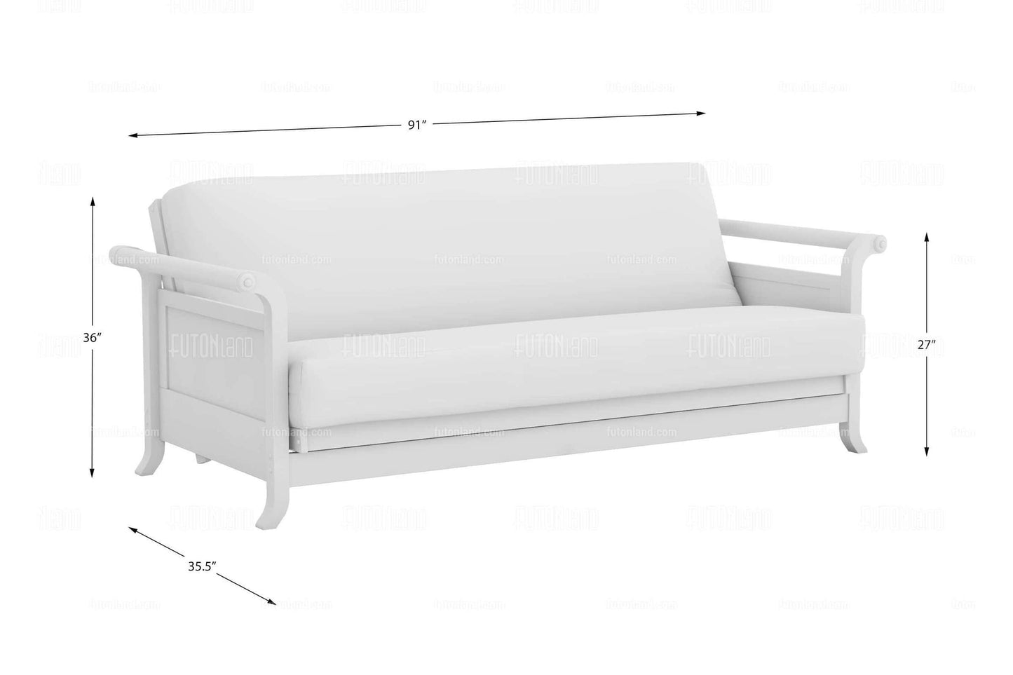 Lexington Dark Cherry Wall Hugger Futon Frame - Queen Size
