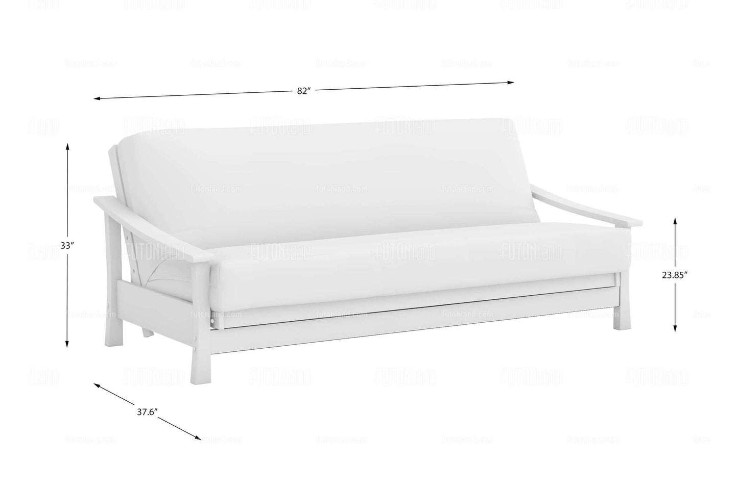 Full Size Pagoda Black Walnut Wall Hugger Futon Frame