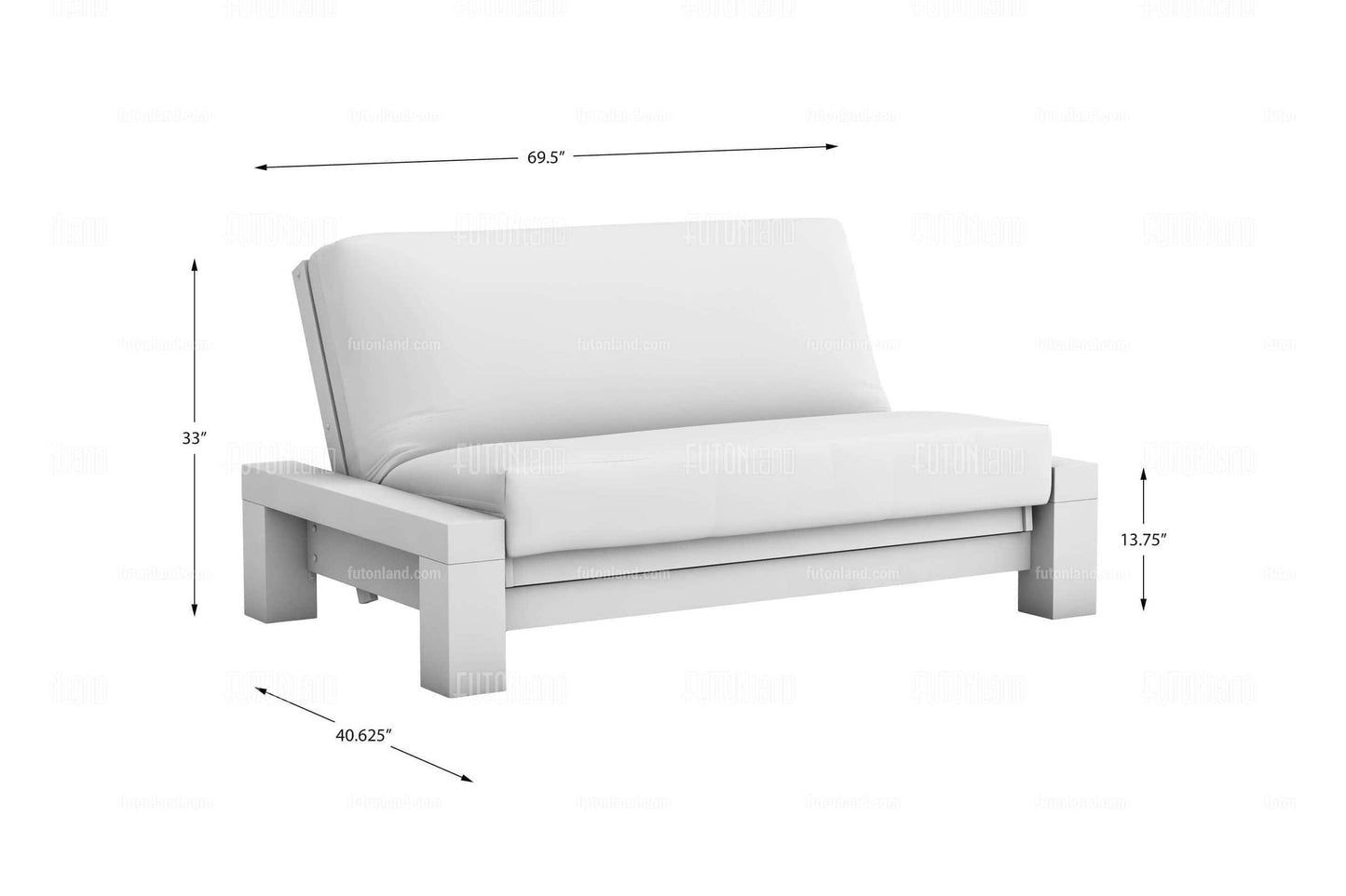 Queen Loveseat Futon Frame - Rockwell Wall Hugger in Black Walnut