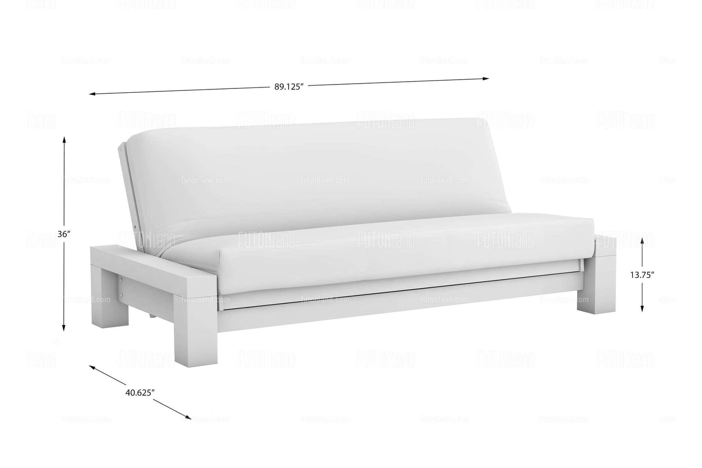 Queen Size Rockwell Wall Hugger Futon Frame - Black Walnut Finish