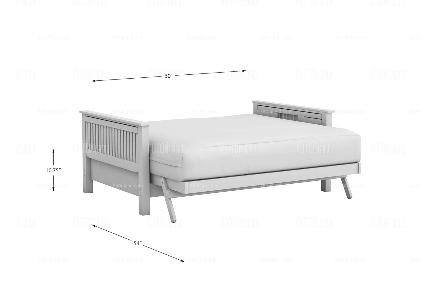Queen Loveseat Futon Frame - Tiro Dark Cherry Wall Hugger