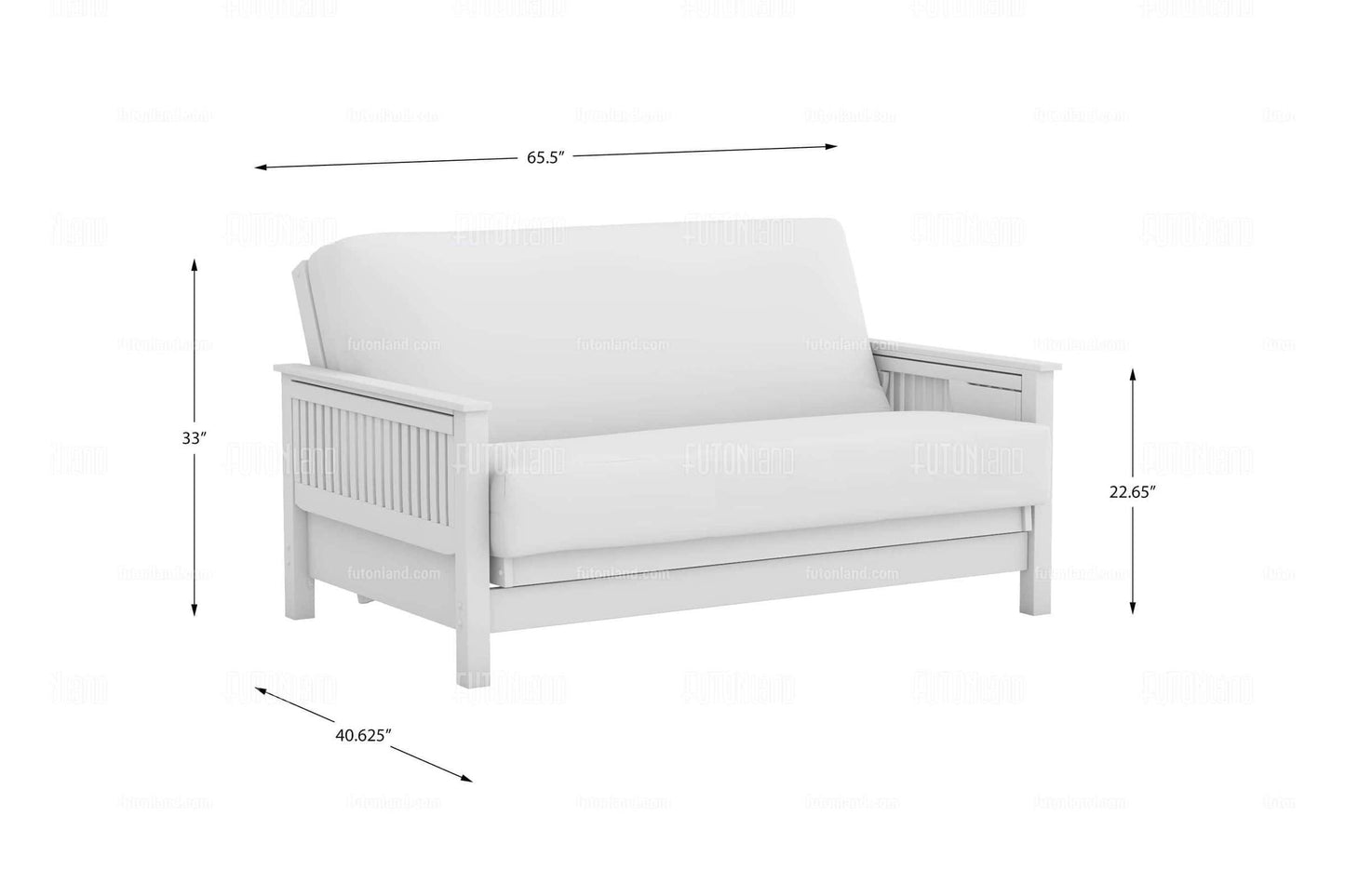 Queen Loveseat Futon Frame - Tiro Dark Cherry Wall Hugger