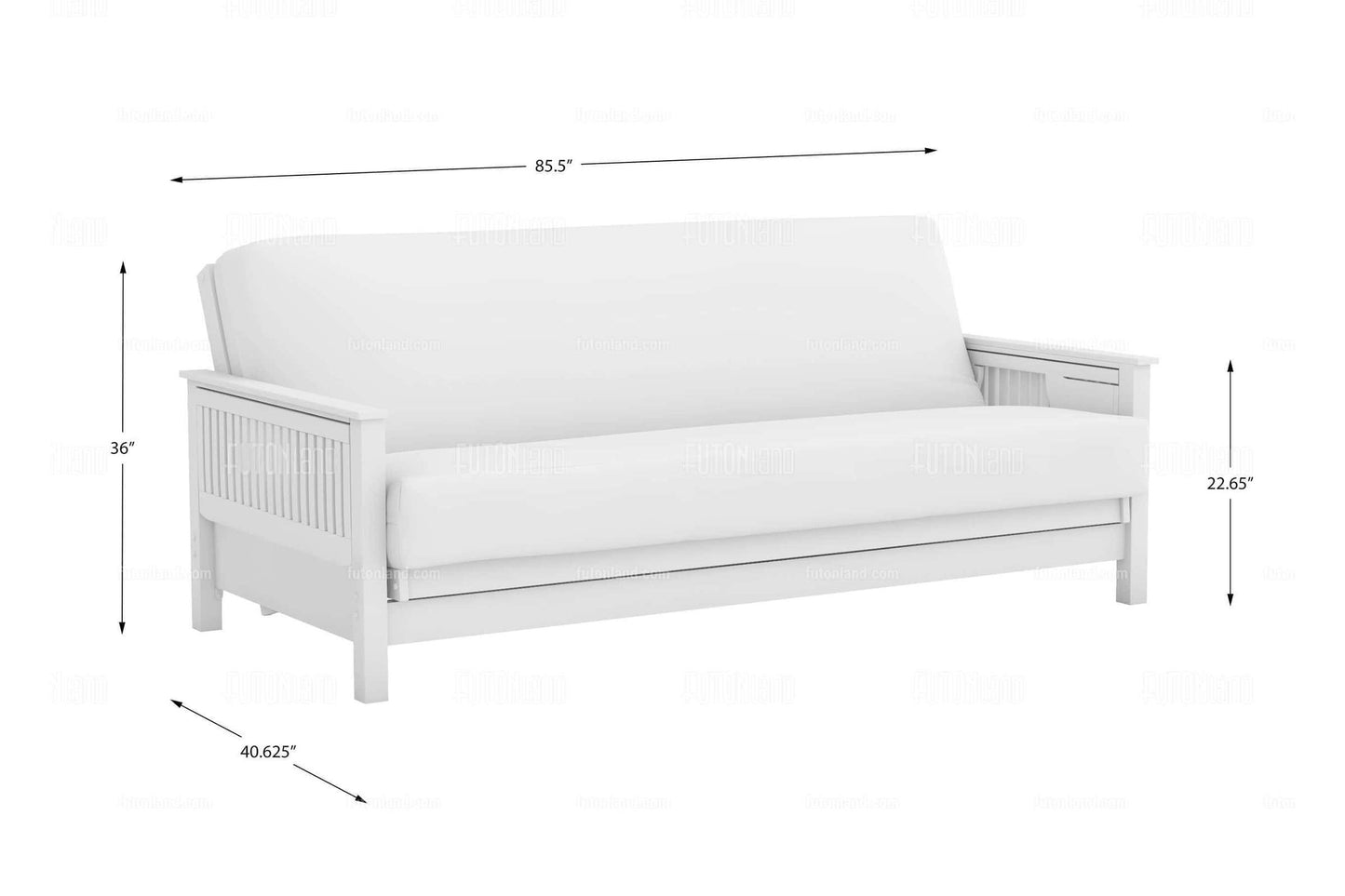 Queen Size Futon Frame - Tiro Wall Hugger in Gray