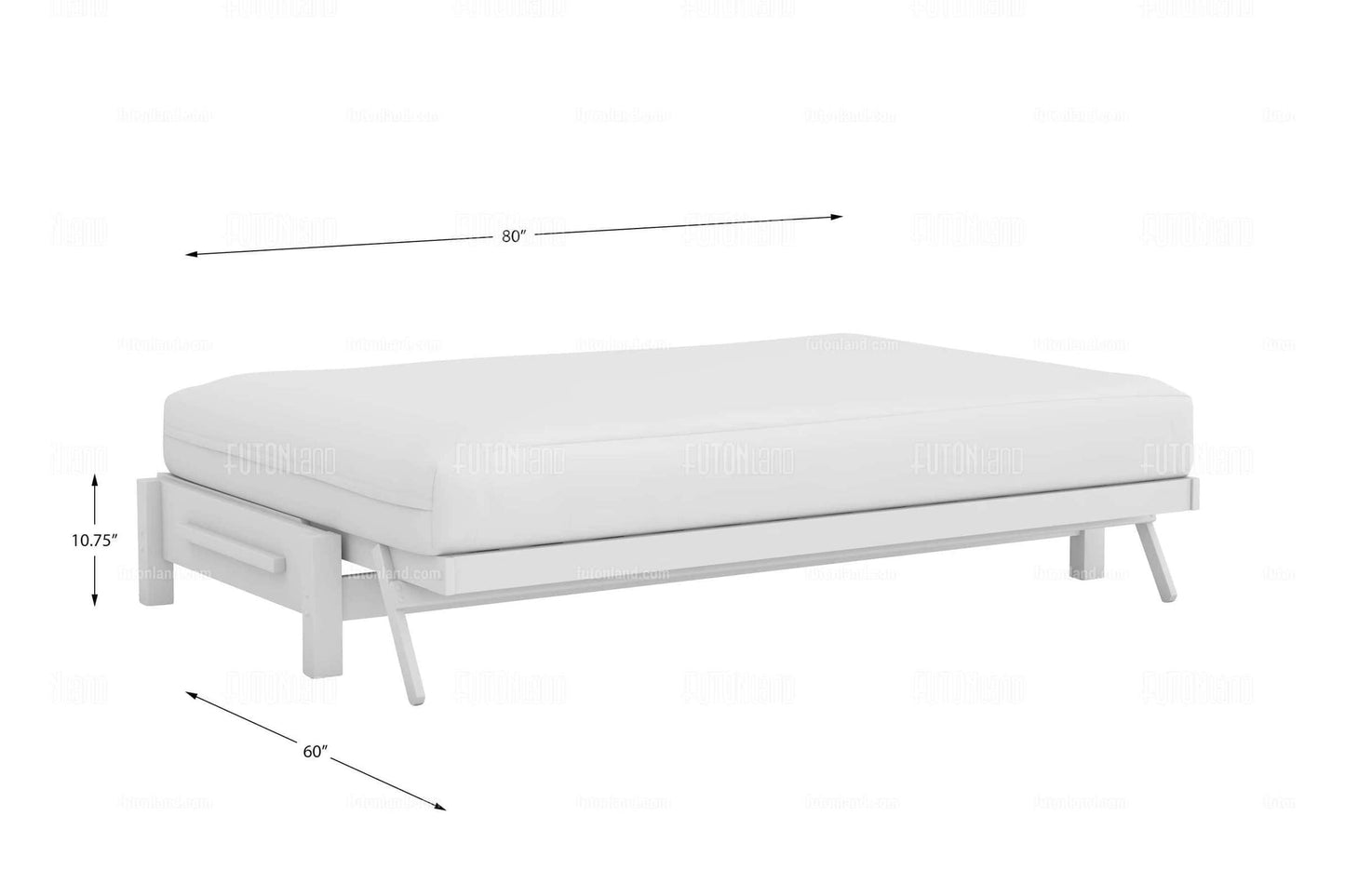 Queen Size Futon Frame - Tozi Black Walnut Wall Hugger
