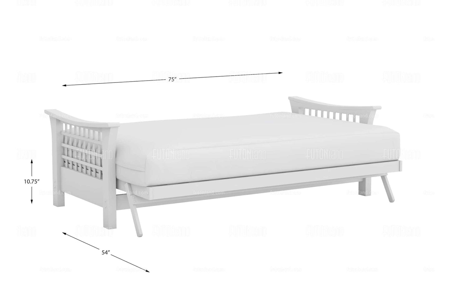 Wall Hugger Futon Frame - Full Size - Trelli Black Walnut