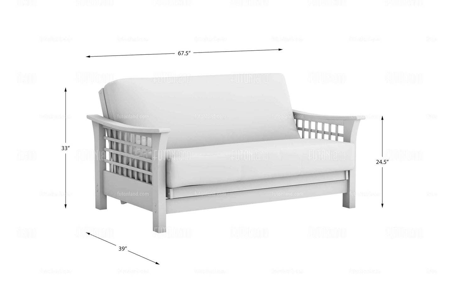 Trelli Black Walnut Wall Hugger Futon Frame - Queen Loveseat Size