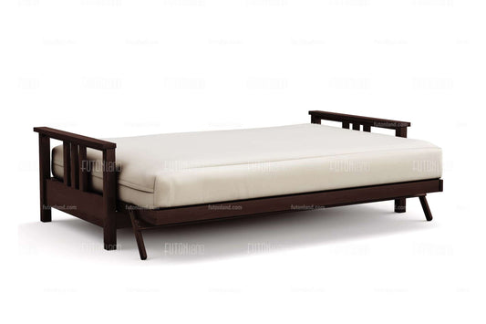 Queen Size Wall Hugger Futon Frame - Durango Black Walnut