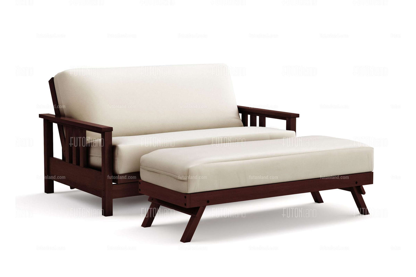 Queen Loveseat Futon Frame - Durango Dark Cherry Wall Hugger