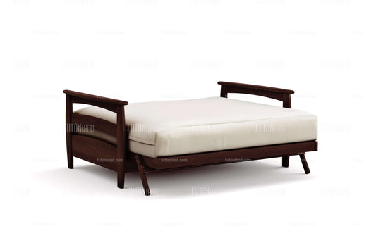 Queen Loveseat Futon Frame - Galena Dark Cherry Wall Hugger