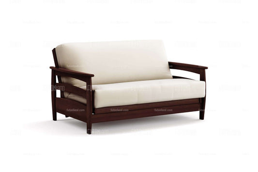 Queen Loveseat Futon Frame - Galena Black Walnut Wall Hugger Style