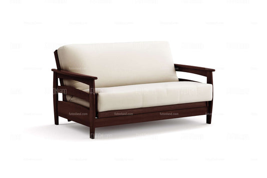 Queen Loveseat Futon Frame - Galena Dark Cherry Wall Hugger