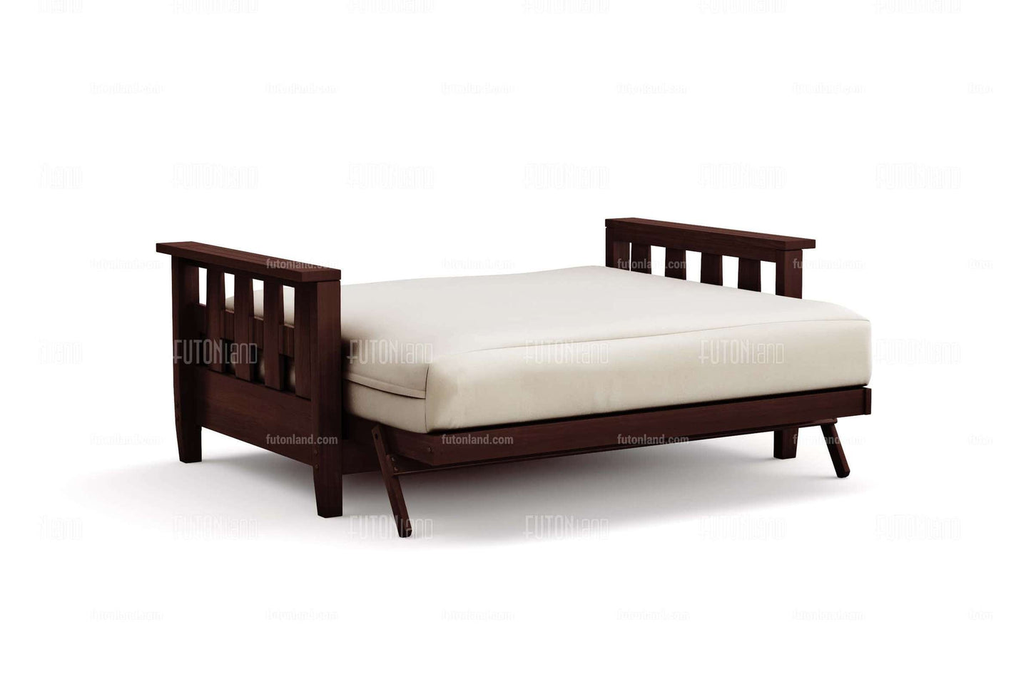 Queen Loveseat Futon Frame - Lambton Dark Cherry Wall Hugger