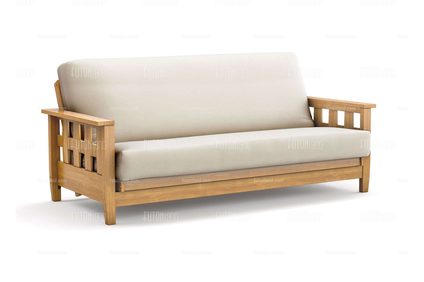 Queen Size Futon Frame - Lambton Natural Wall Hugger