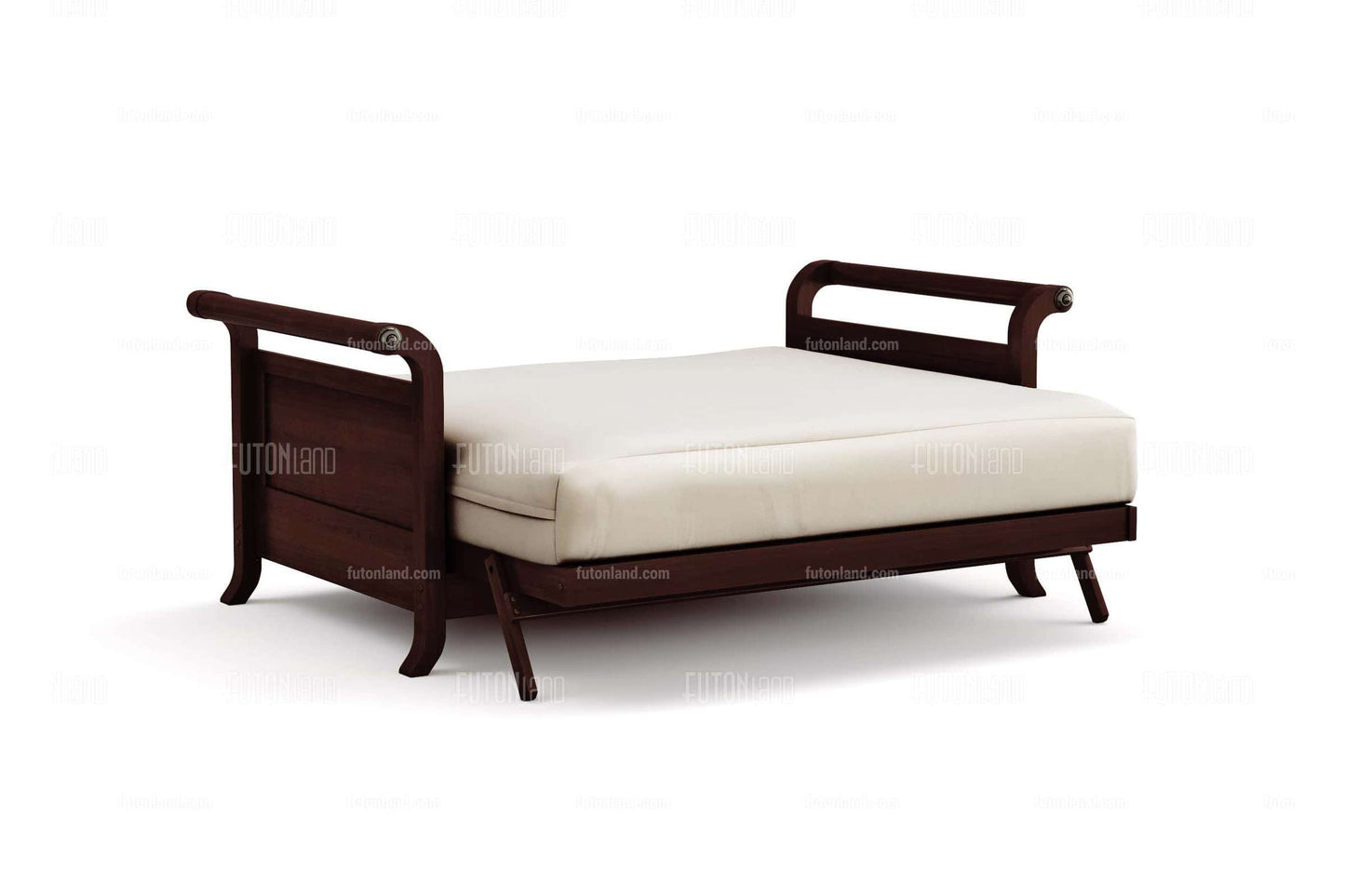 Queen Loveseat Futon Frame - Lexington Dark Cherry Wall Hugger