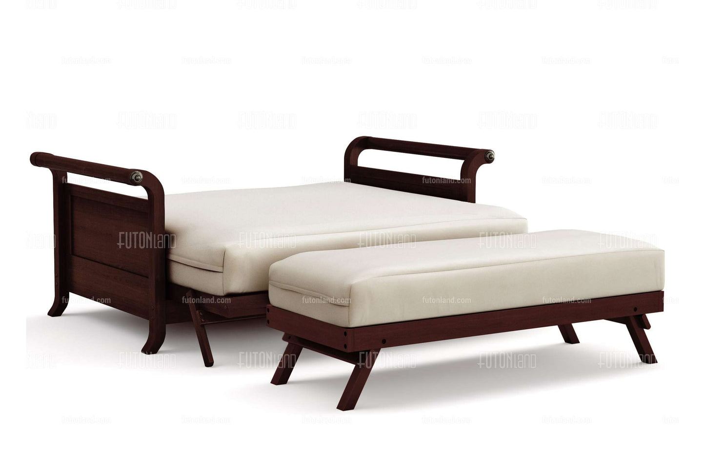 Queen Loveseat Futon Frame - Lexington Dark Cherry Wall Hugger