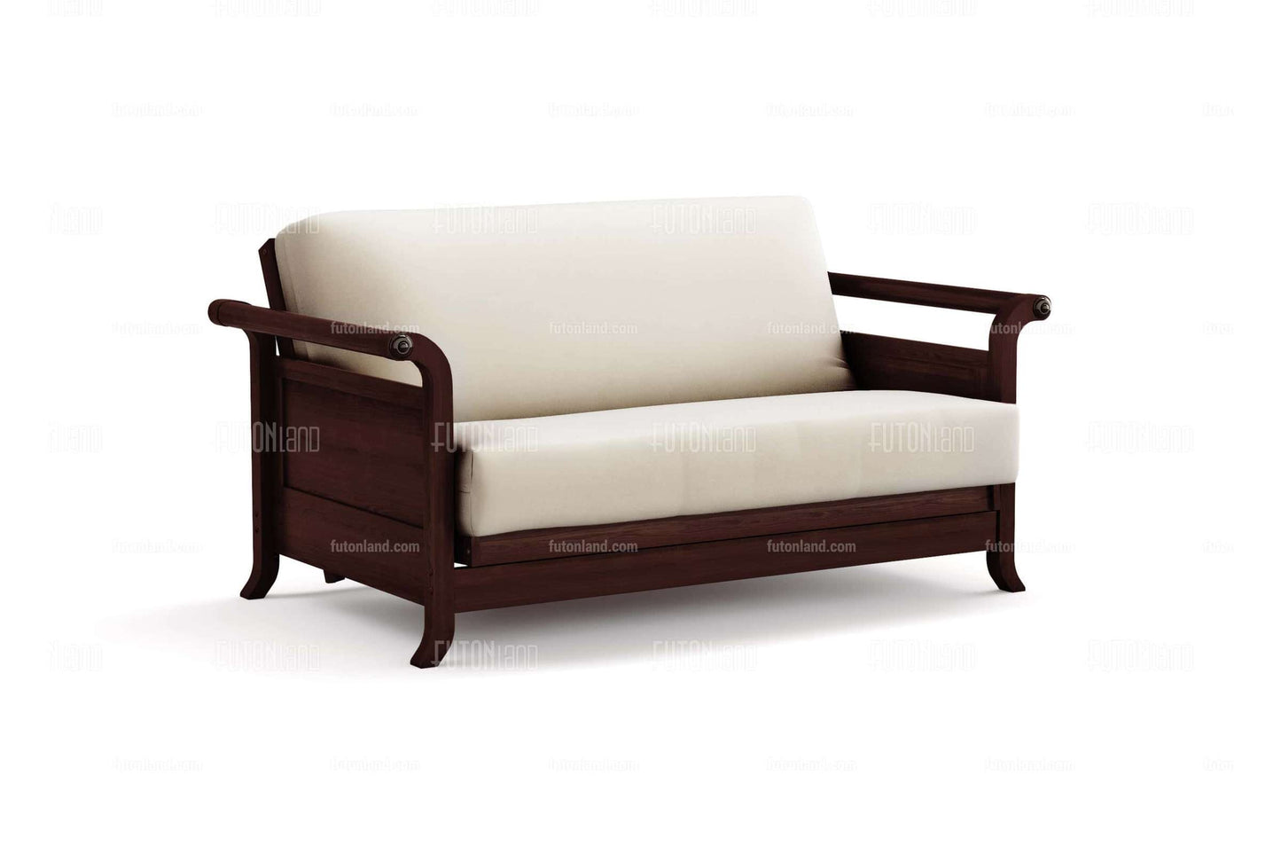 Queen Loveseat Futon Frame - Lexington Dark Cherry Wall Hugger