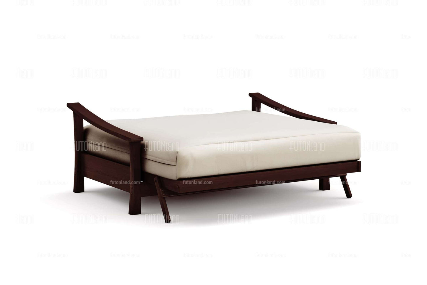 Queen Loveseat Futon Frame - Pagoda Black Walnut Wall Hugger