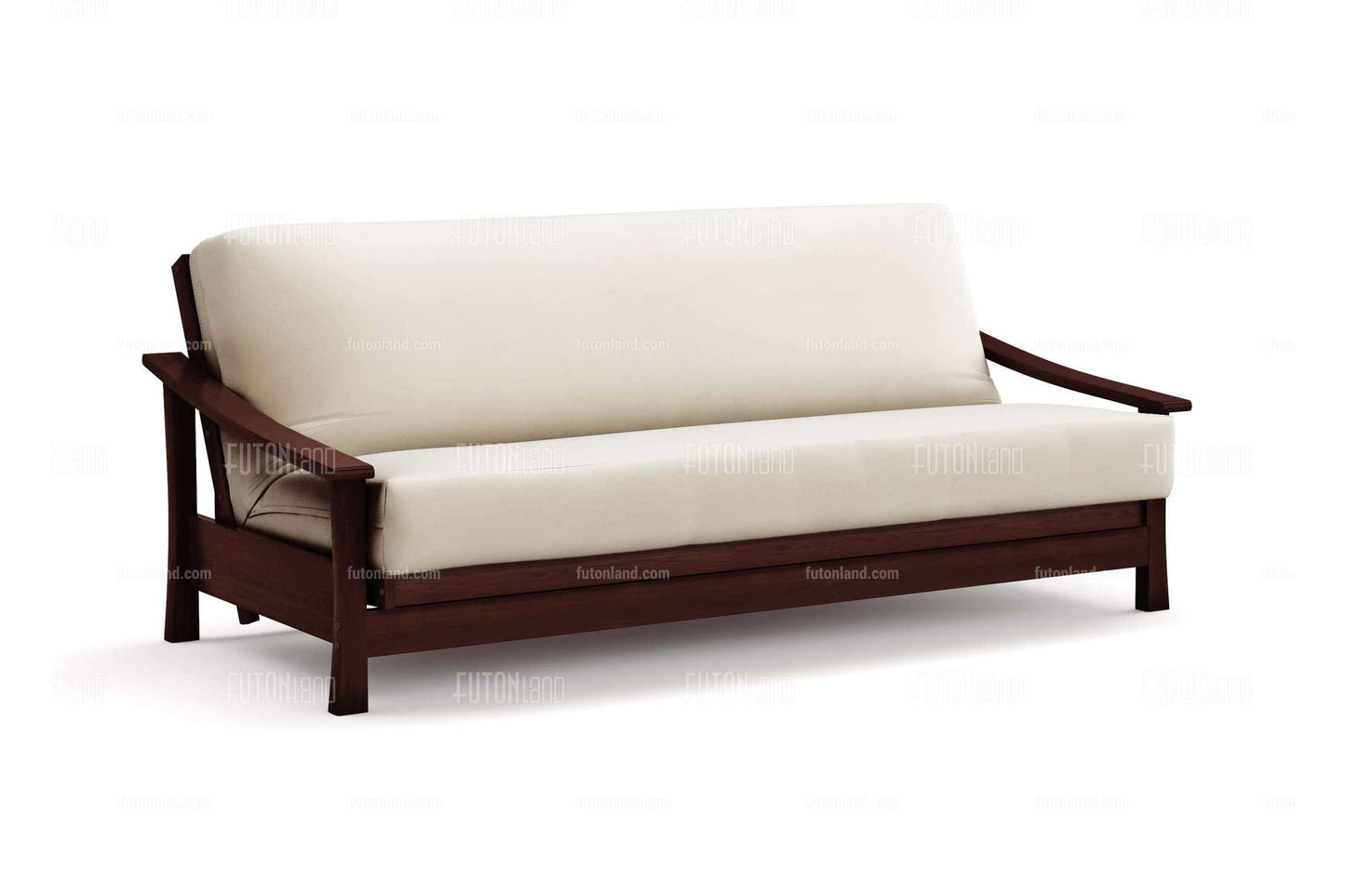 Full Size Pagoda Black Walnut Wall Hugger Futon Frame