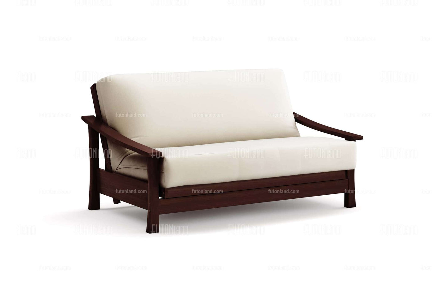 Queen Loveseat Futon Frame - Pagoda Black Walnut Wall Hugger