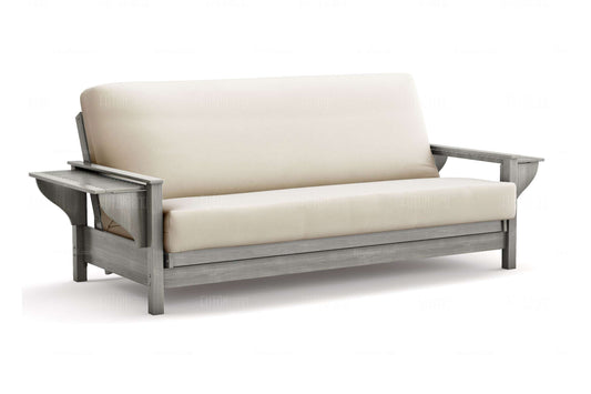 Queen Size Futon Frame - Tiro Wall Hugger in Gray