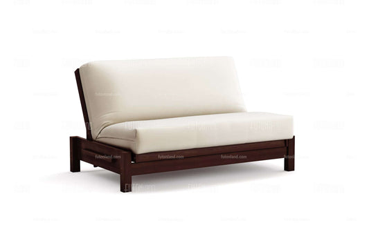 Queen Loveseat Futon Frame - Tozi Black Walnut Wall Hugger