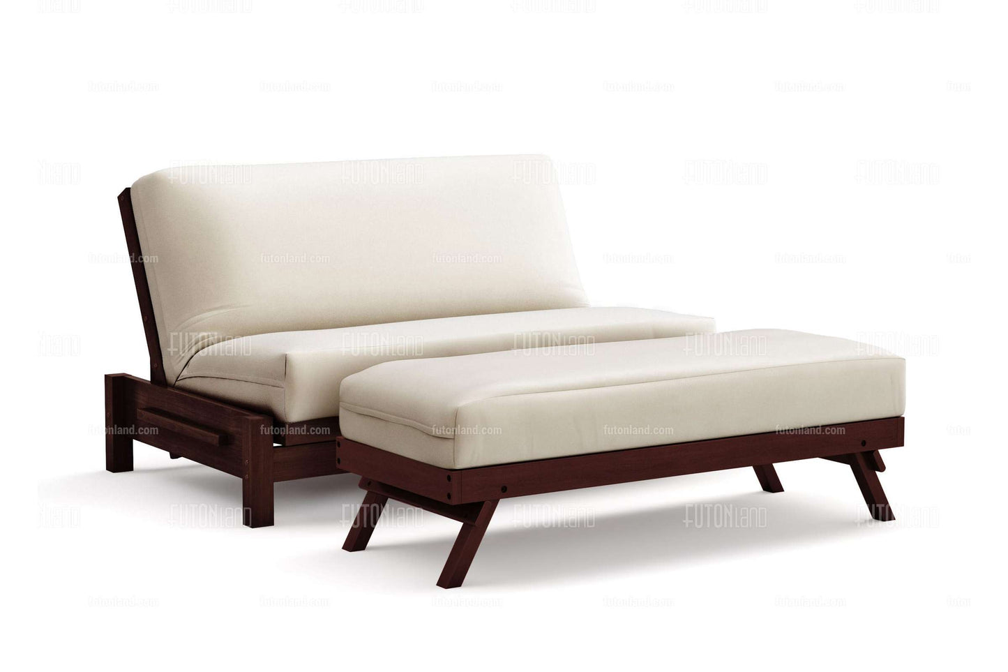 Queen Loveseat Futon Frame - Tozi Black Walnut Wall Hugger