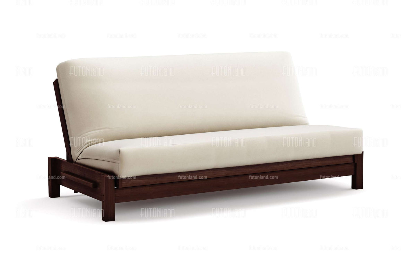 Queen Size Futon Frame - Tozi Black Walnut Wall Hugger