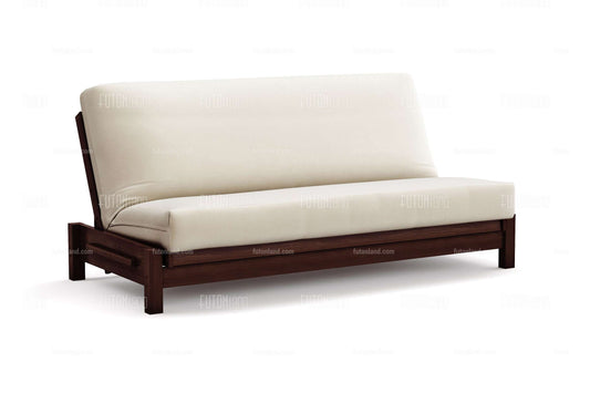Queen Size Futon Frame - Tozi Black Walnut Wall Hugger