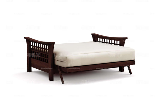 Trelli Black Walnut Wall Hugger Futon Frame - Queen Loveseat Size
