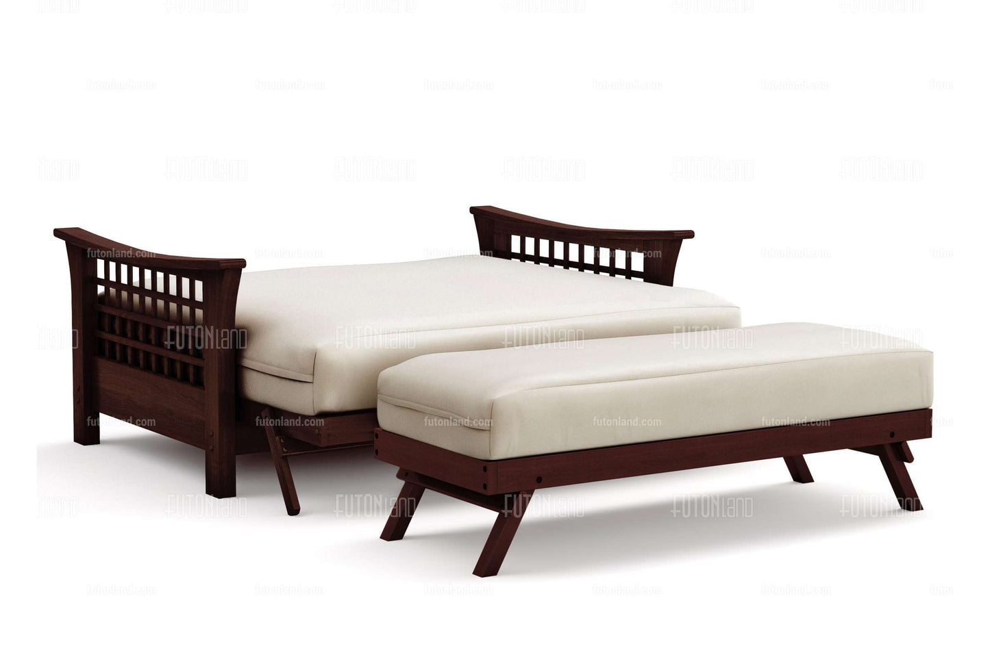 Trelli Black Walnut Wall Hugger Futon Frame - Queen Loveseat Size