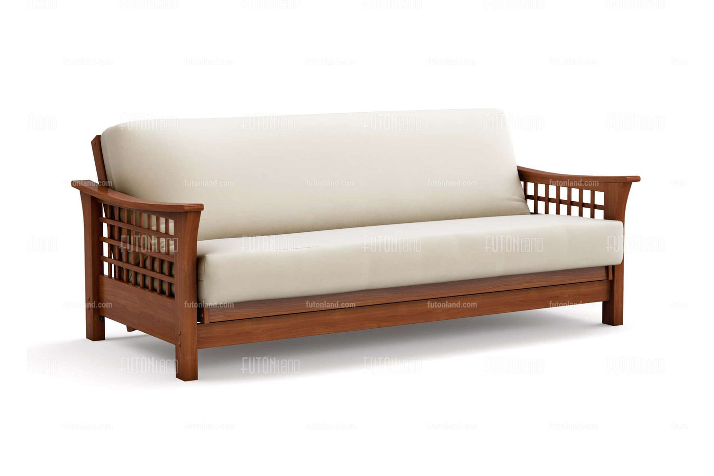 Full Size Futon Frame - Trelli Warm Cherry Wall Hugger