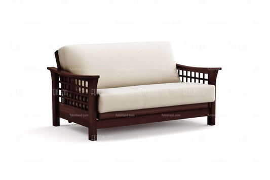Trelli Black Walnut Wall Hugger Futon Frame - Queen Loveseat Size