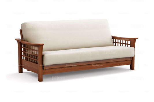 Queen Size Trelli Warm Cherry Wall Hugger Futon Frame