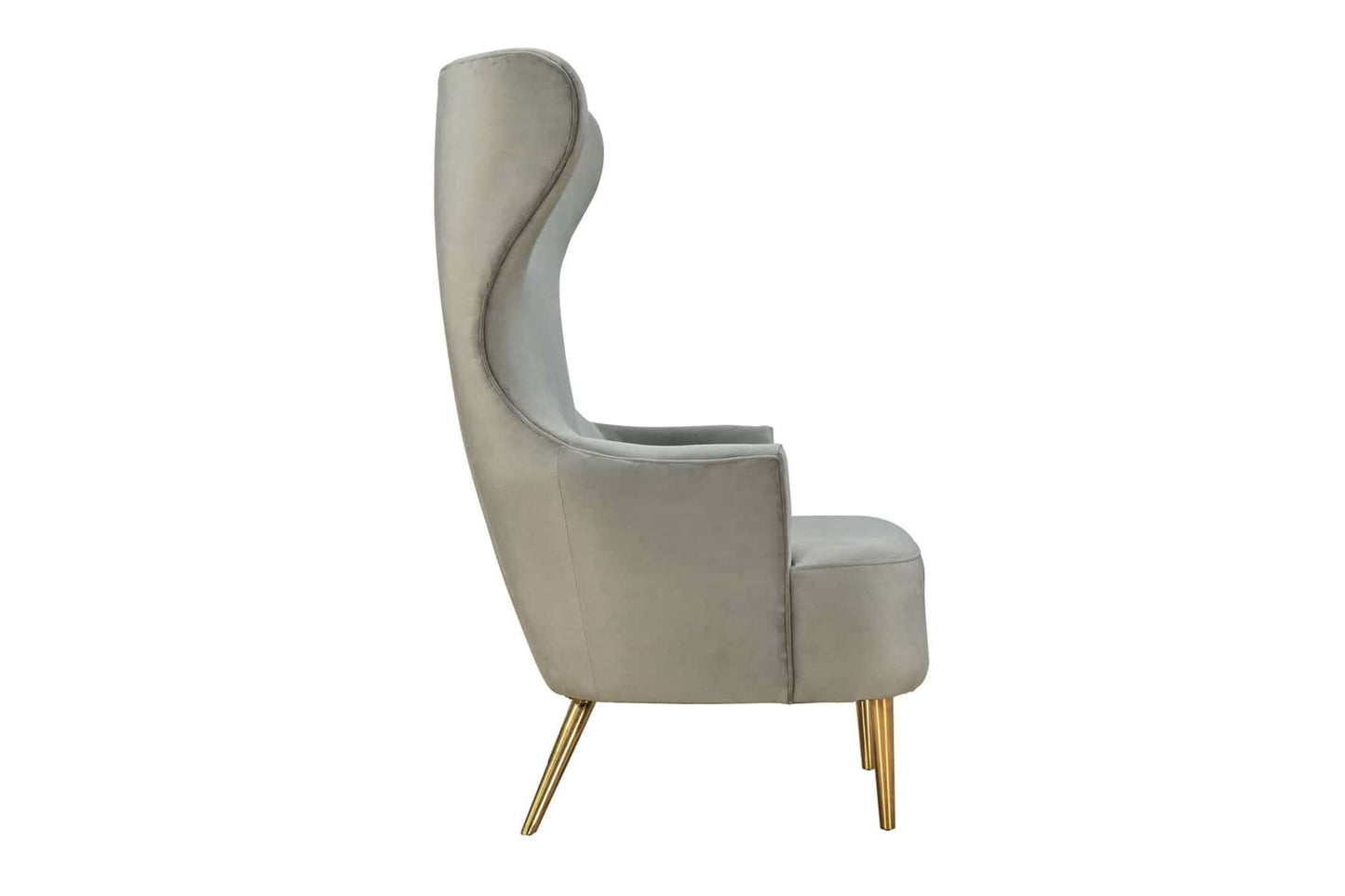 Julia Gray Wingback Chair by TOV Furniture - Luxurious Velvet Accent Chair