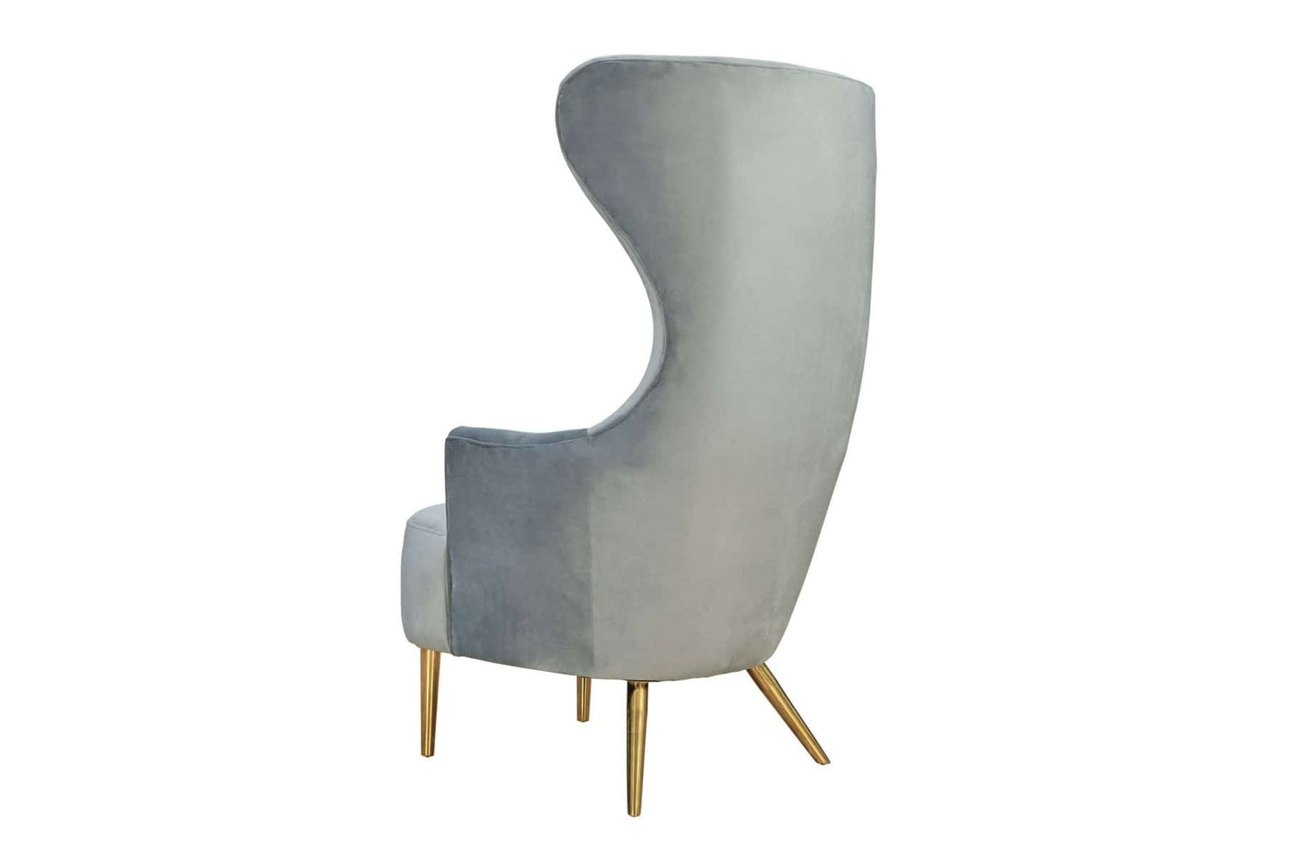 Julia Gray Wingback Chair by TOV Furniture - Luxurious Velvet Accent Chair