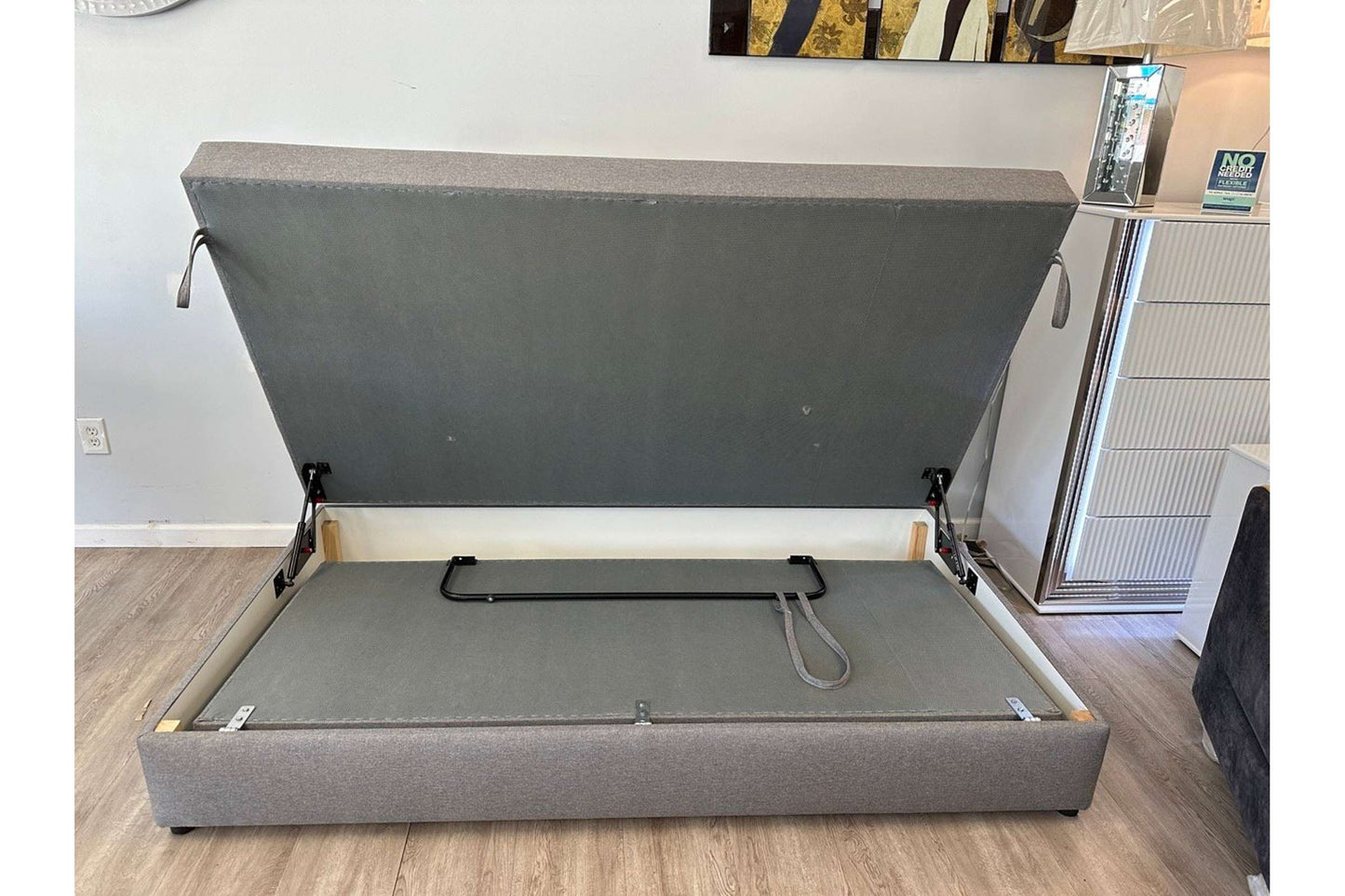 Taho Sofa Bed Sleeper Light Gray w/Storage