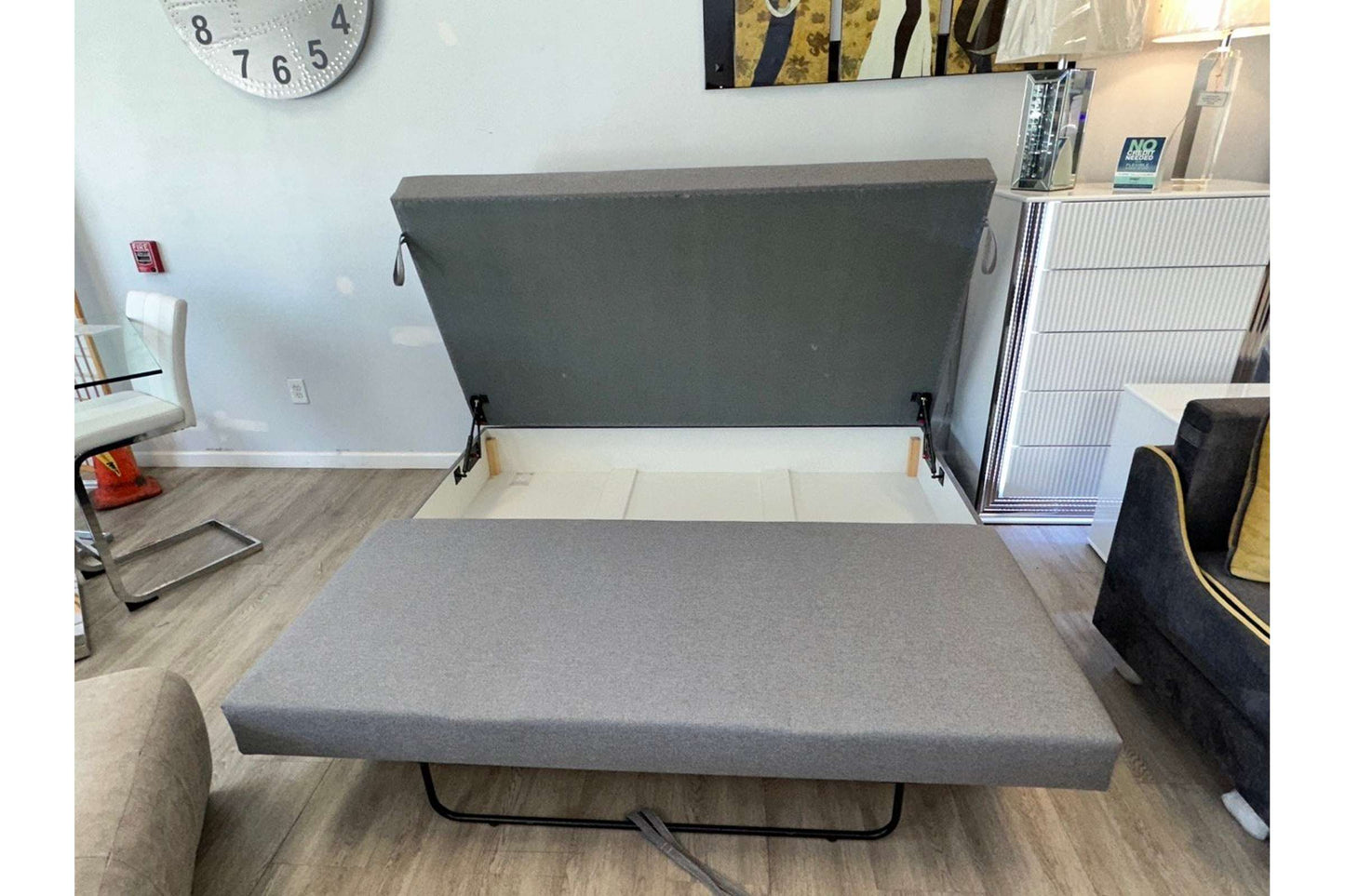Taho Sofa Bed Sleeper Light Gray w/Storage
