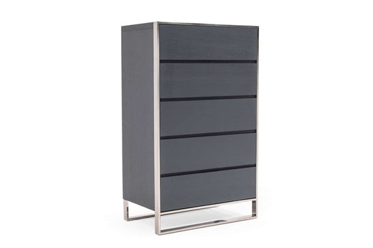 Jolene Modern Grey Oak 5-Drawer Chest